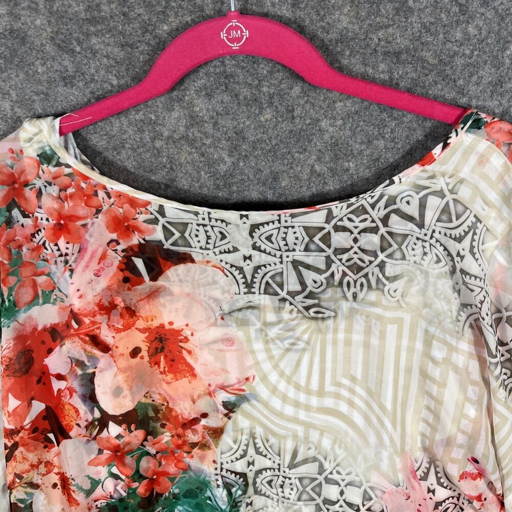 GC Collection‎ Size: XL Floral Studded Sleeveless Seminsheer Lined Blouse - Picture 6 of 6